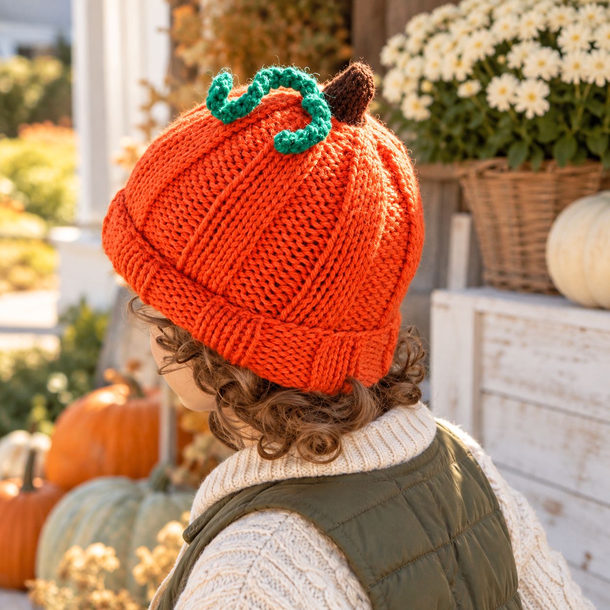Easy Kids Pumpkin Hat Knitting Pattern