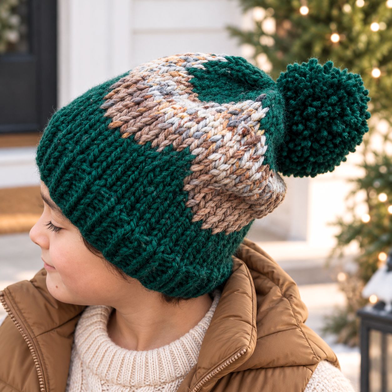 Kids Wave Colorwork Hat Knitting Pattern
