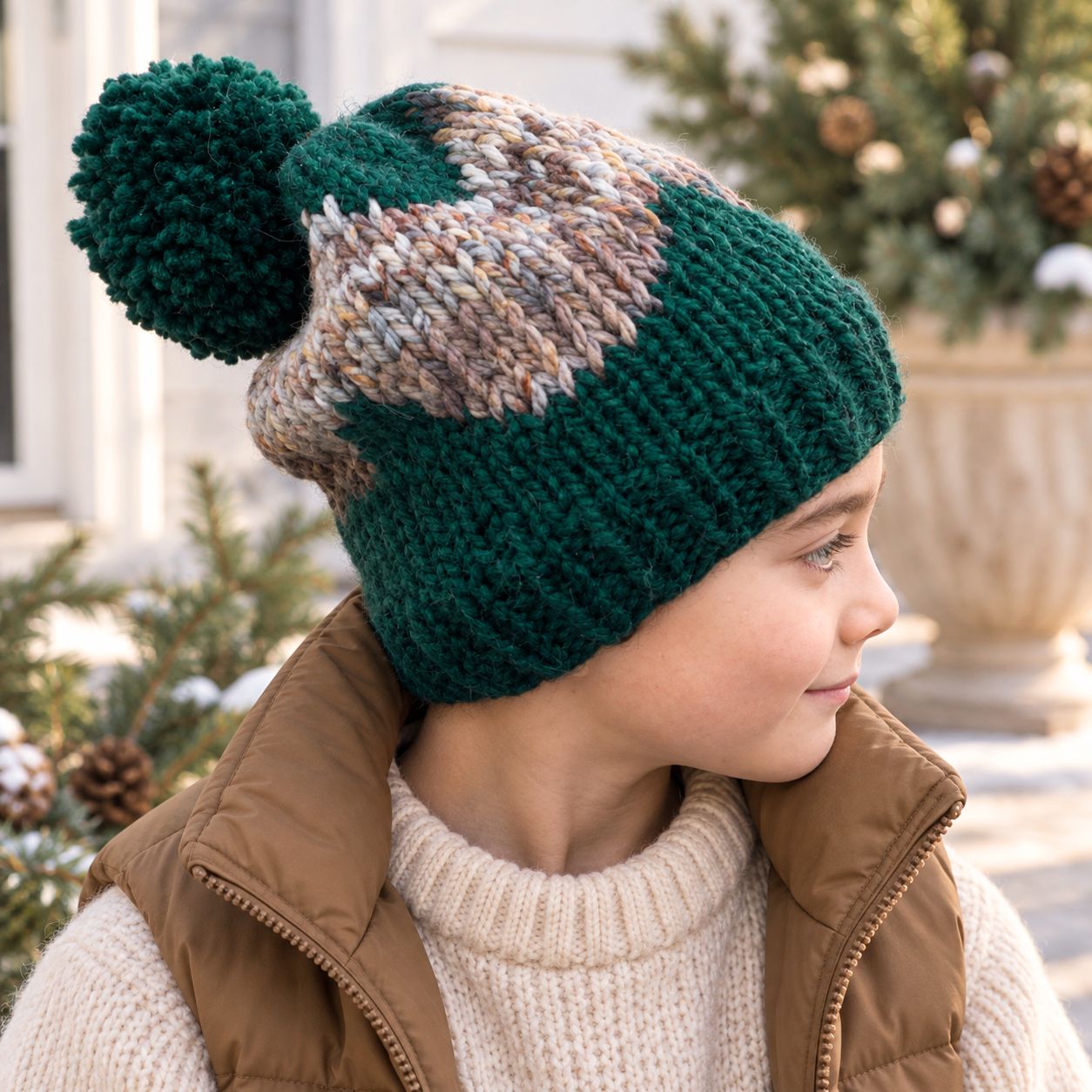 Kids Wave Colorwork Hat Knitting Pattern