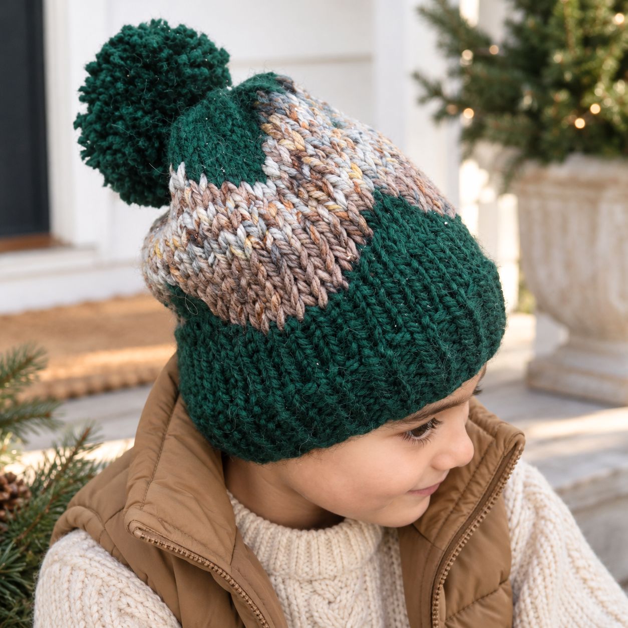 Kids Wave Colorwork Hat Knitting Pattern