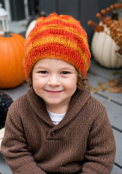 Easy Kids Faux Cable Knit Hat Pattern