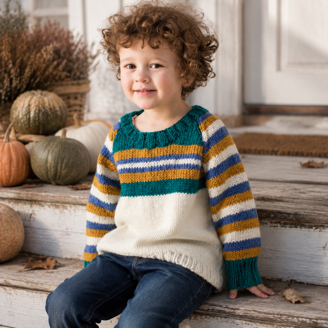 Easy Kids Raglan Sleeve Sweater Knitting Pattern