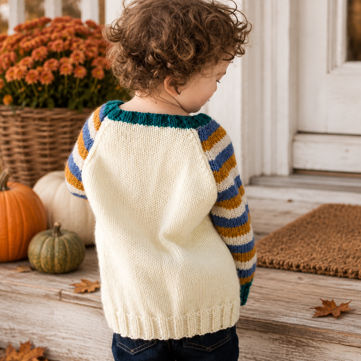 Easy Kids Raglan Sleeve Sweater Knitting Pattern