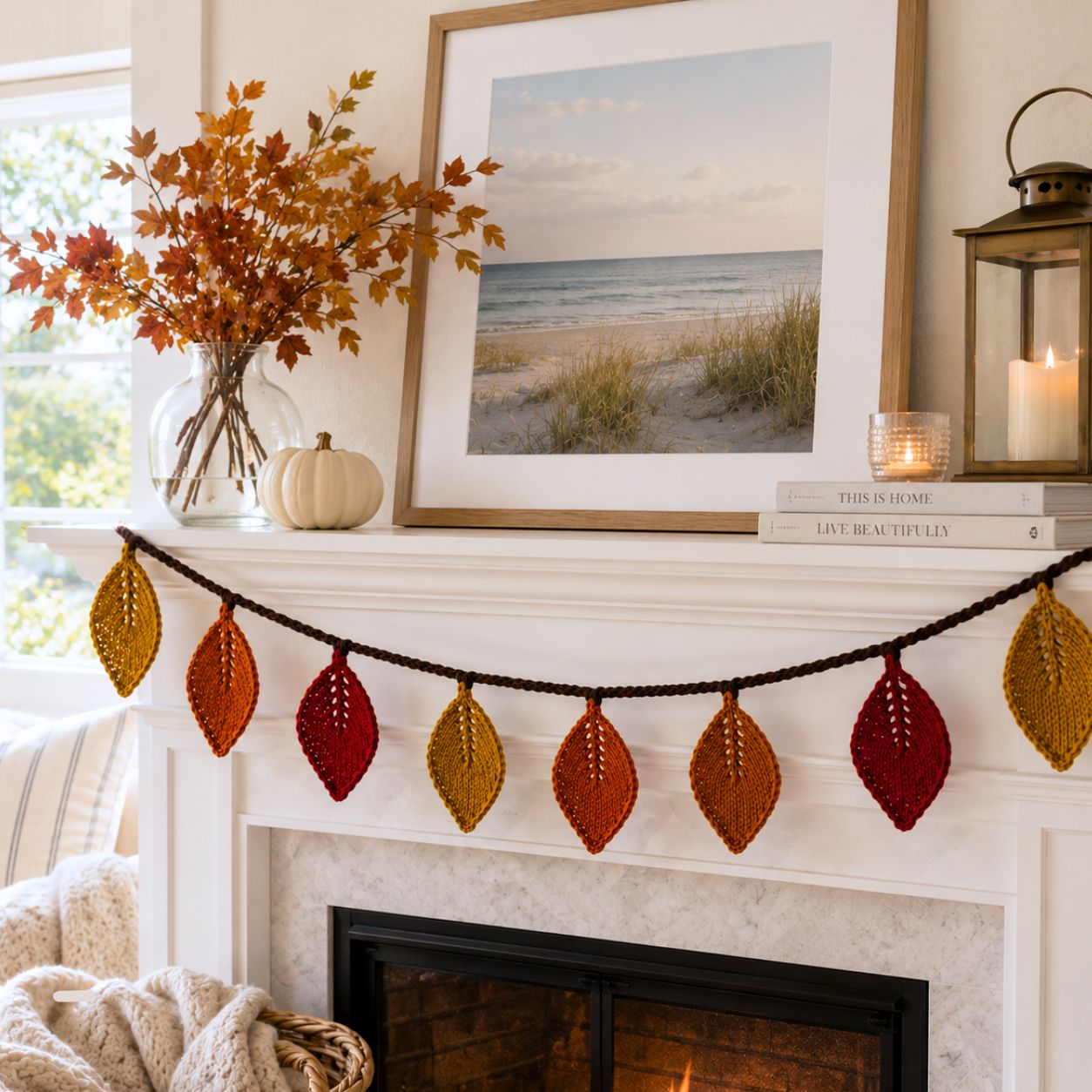Easy Knit Leaf Garland Pattern