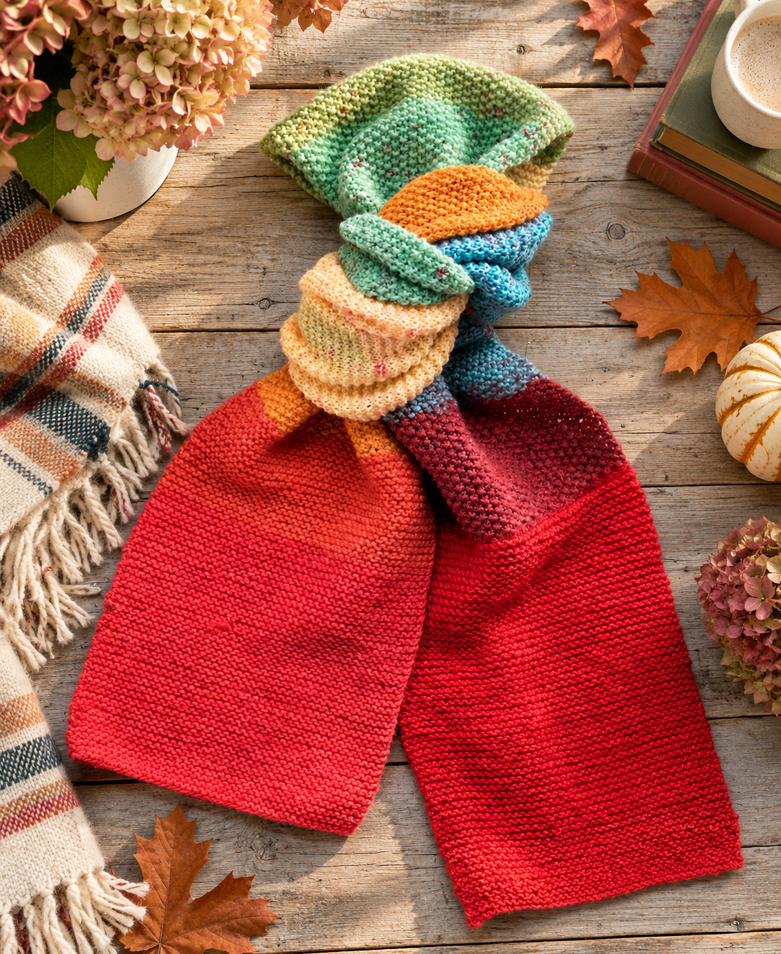 Easy Gradient Scarf Knitting Pattern