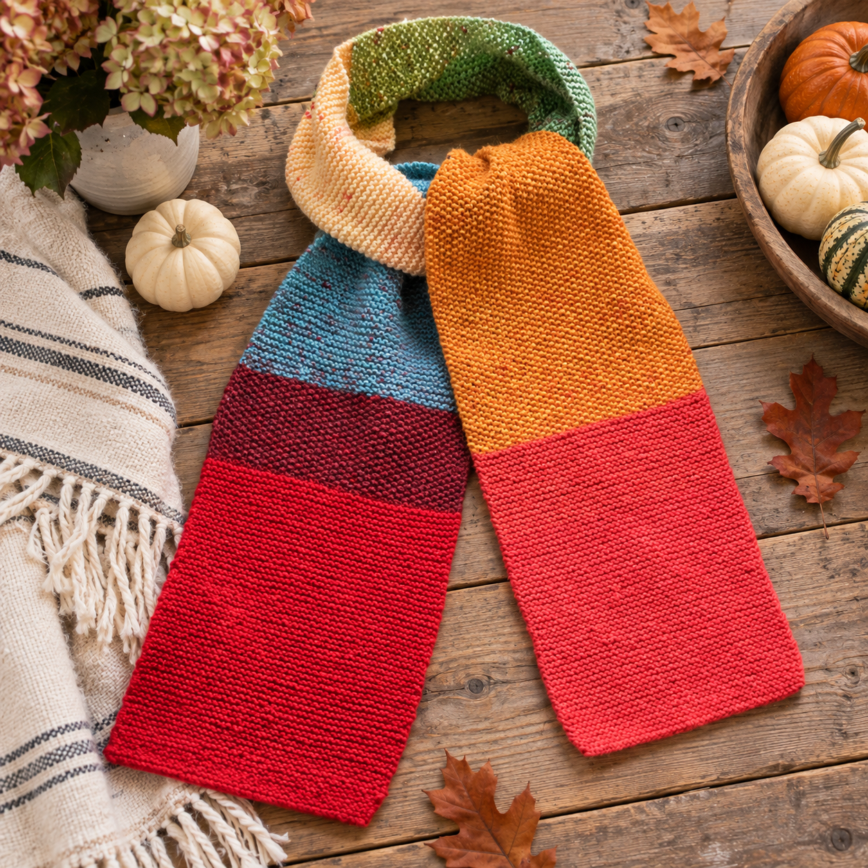 Easy Gradient Scarf Knitting Pattern