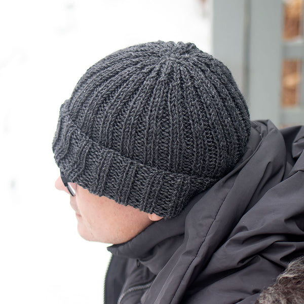 Beginner Men’s Flat Knit Ribbed Hat Pattern