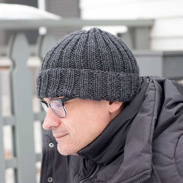 Beginner Men’s Flat Knit Ribbed Hat Pattern