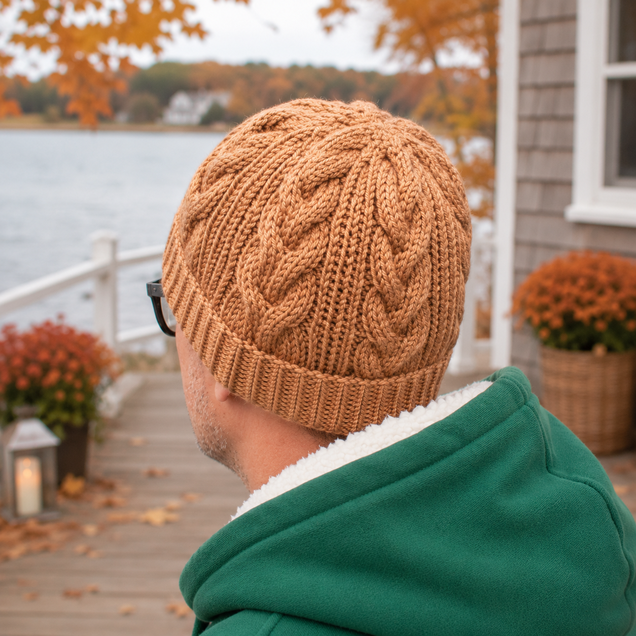 Men’s Cable Knit Hat Knitting Pattern