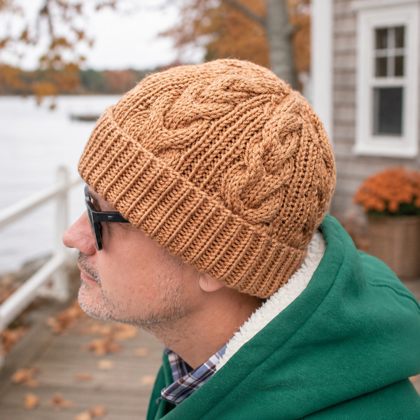 Men’s Cable Knit Hat Knitting Pattern