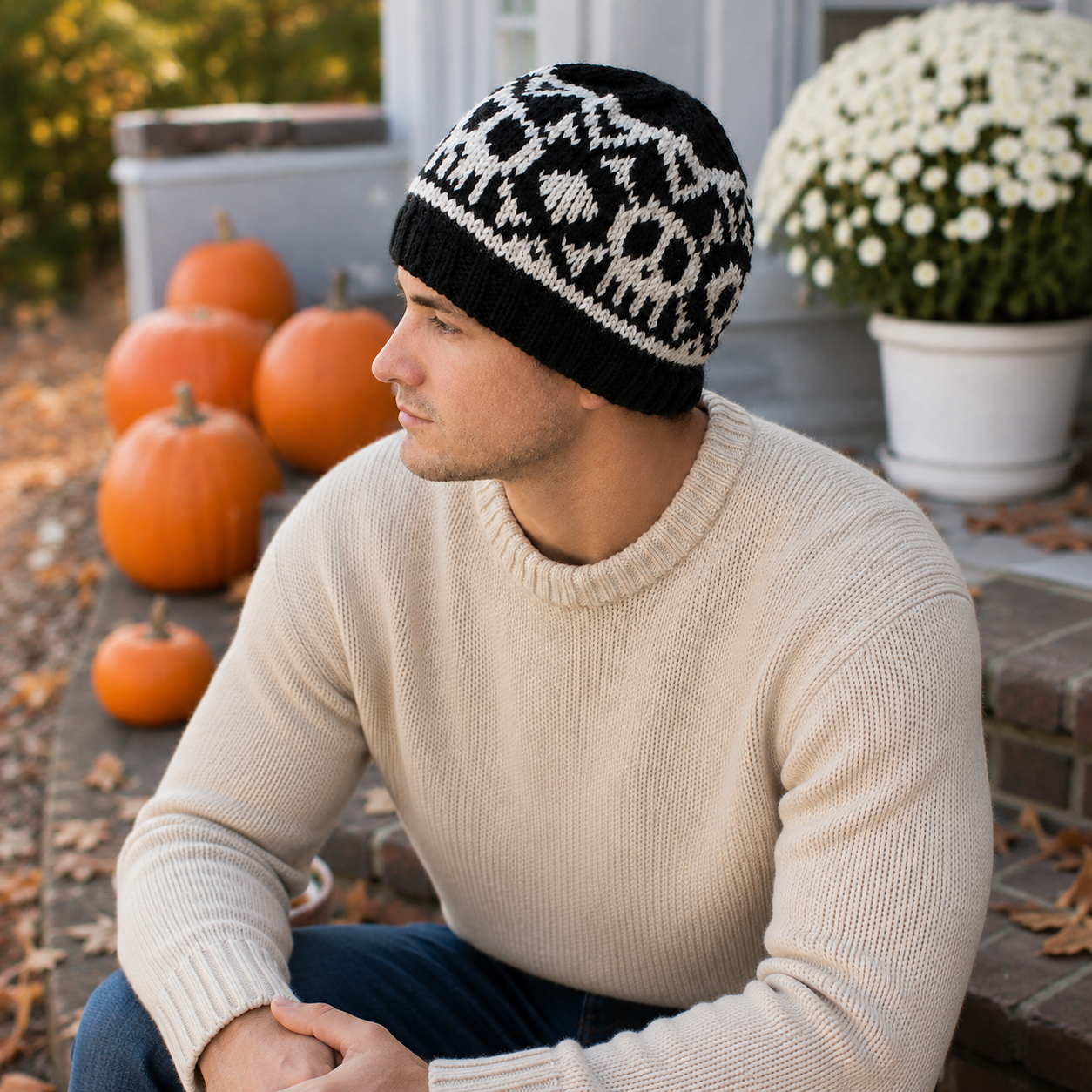 Men’s Skull Hat Knitting Pattern