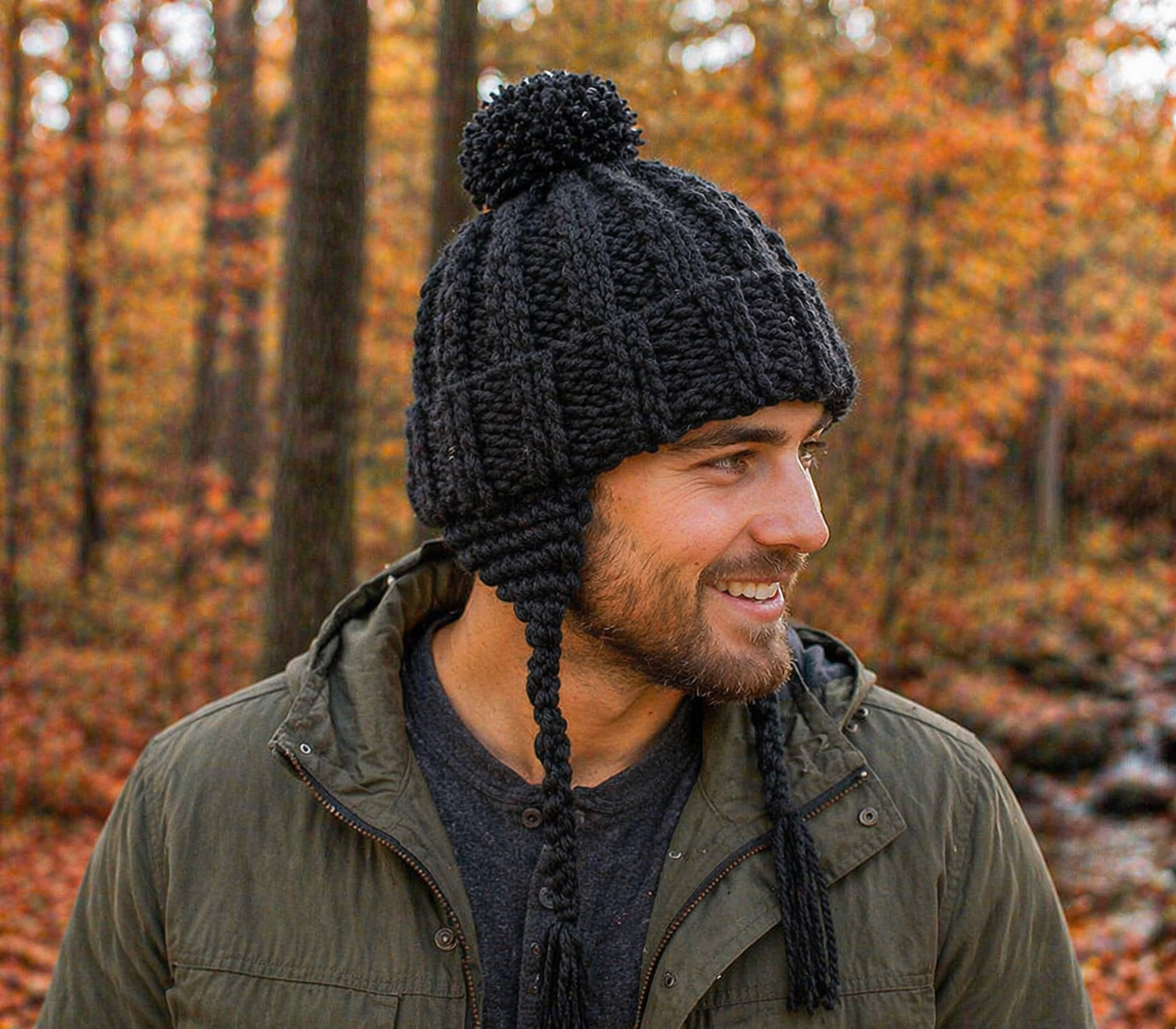Men’s Ear Flap Hat Knitting Pattern