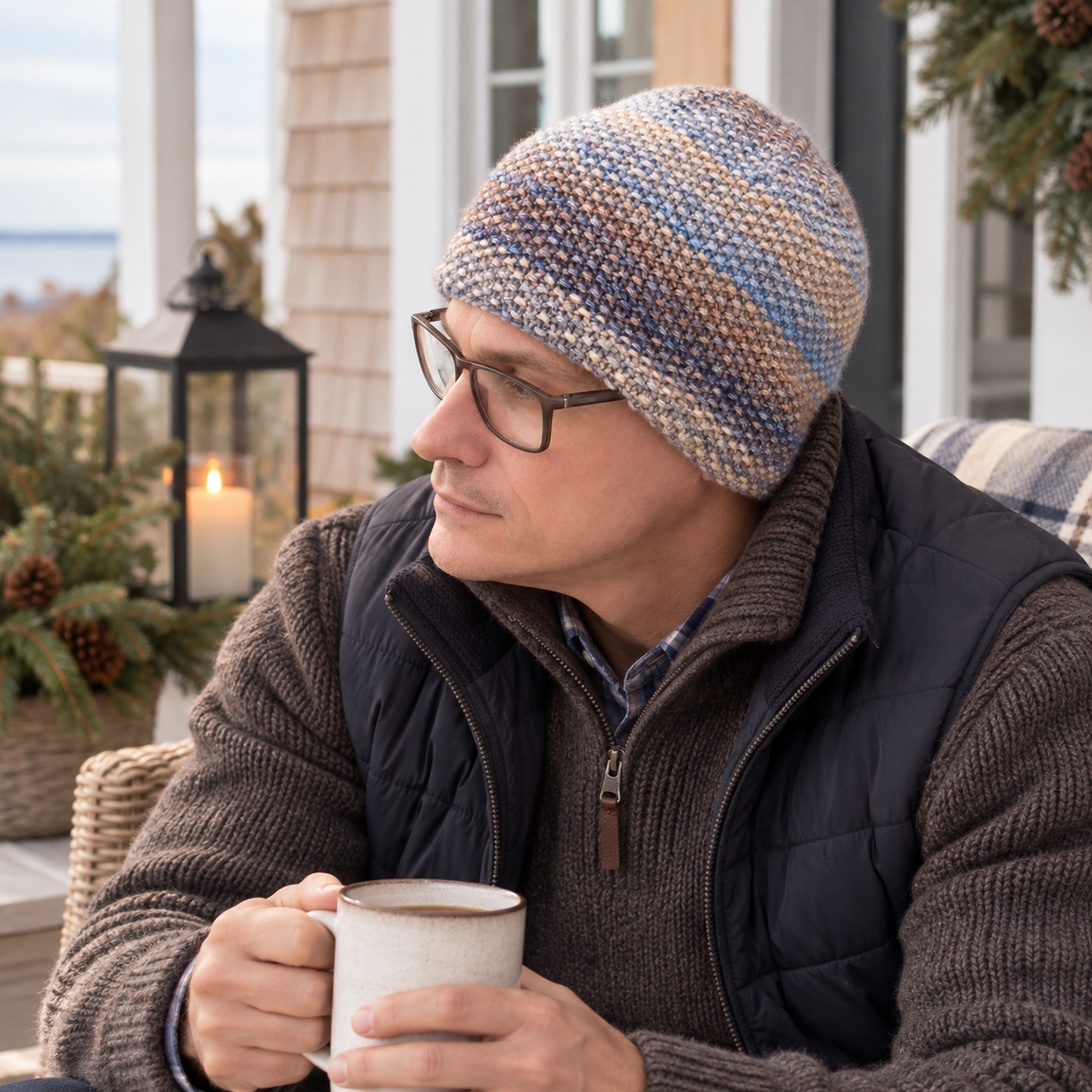 Men’s Flat Knit Seed Stitch Hat Pattern