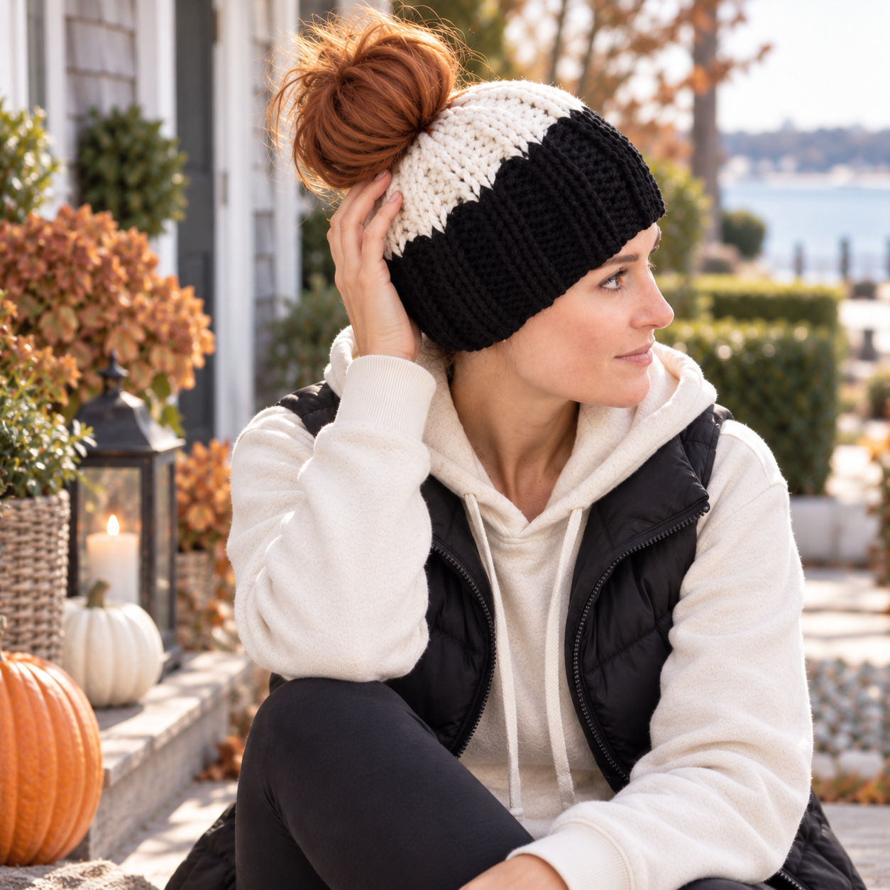 Messy Bun Hat Knitting Pattern