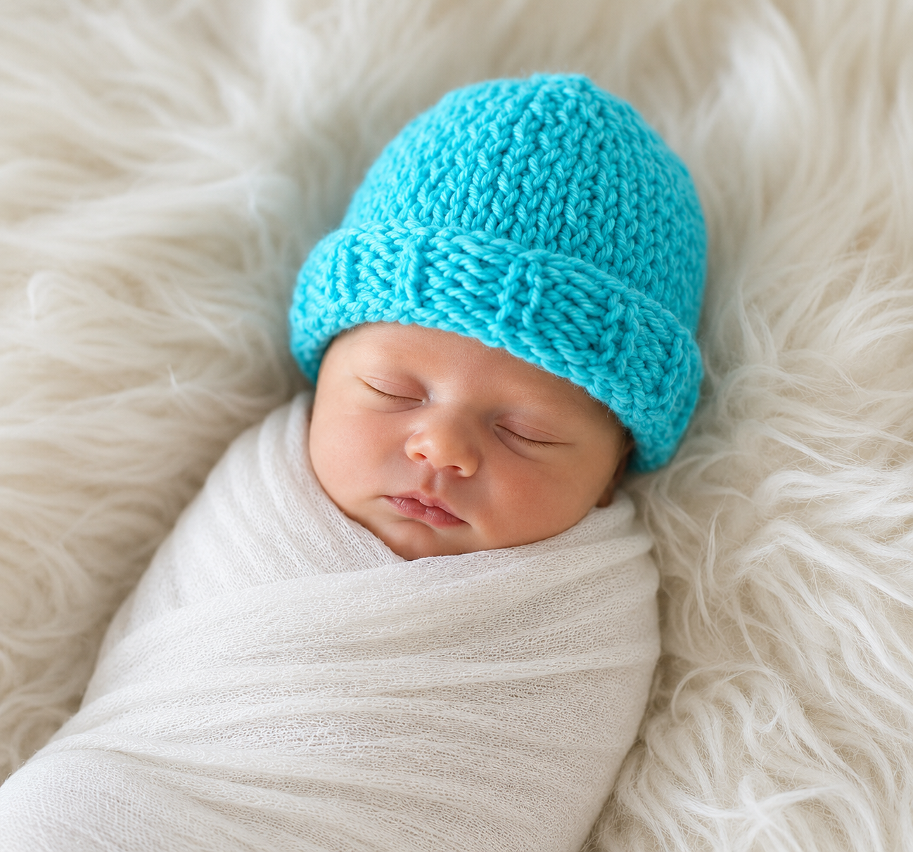 Flat Knit Newborn Beanie Knitting Pattern