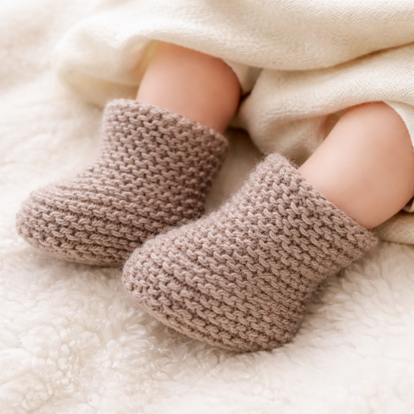 Easy Flat Knit Newborn Hat and Booties Pattern