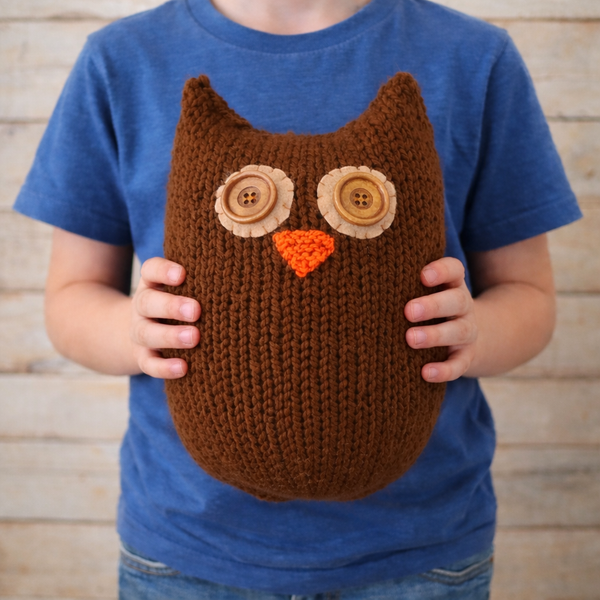Knit Owl Plush from One Square Pattern