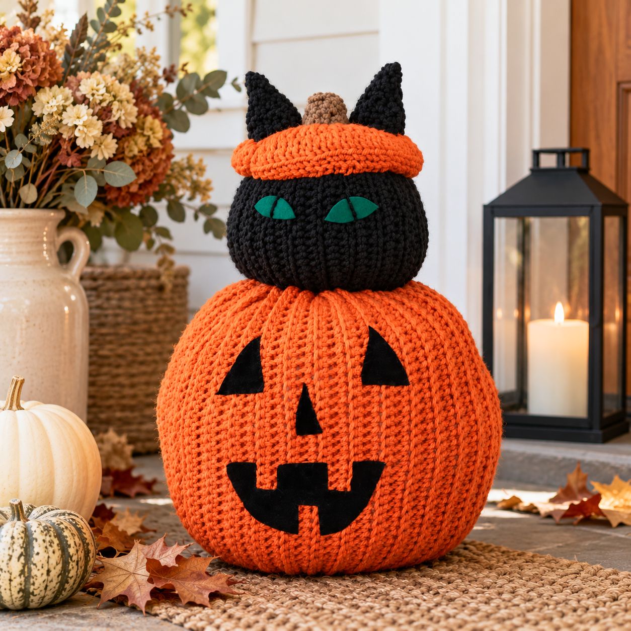 Peek-a-Boo Cat Pillow Crochet Pattern