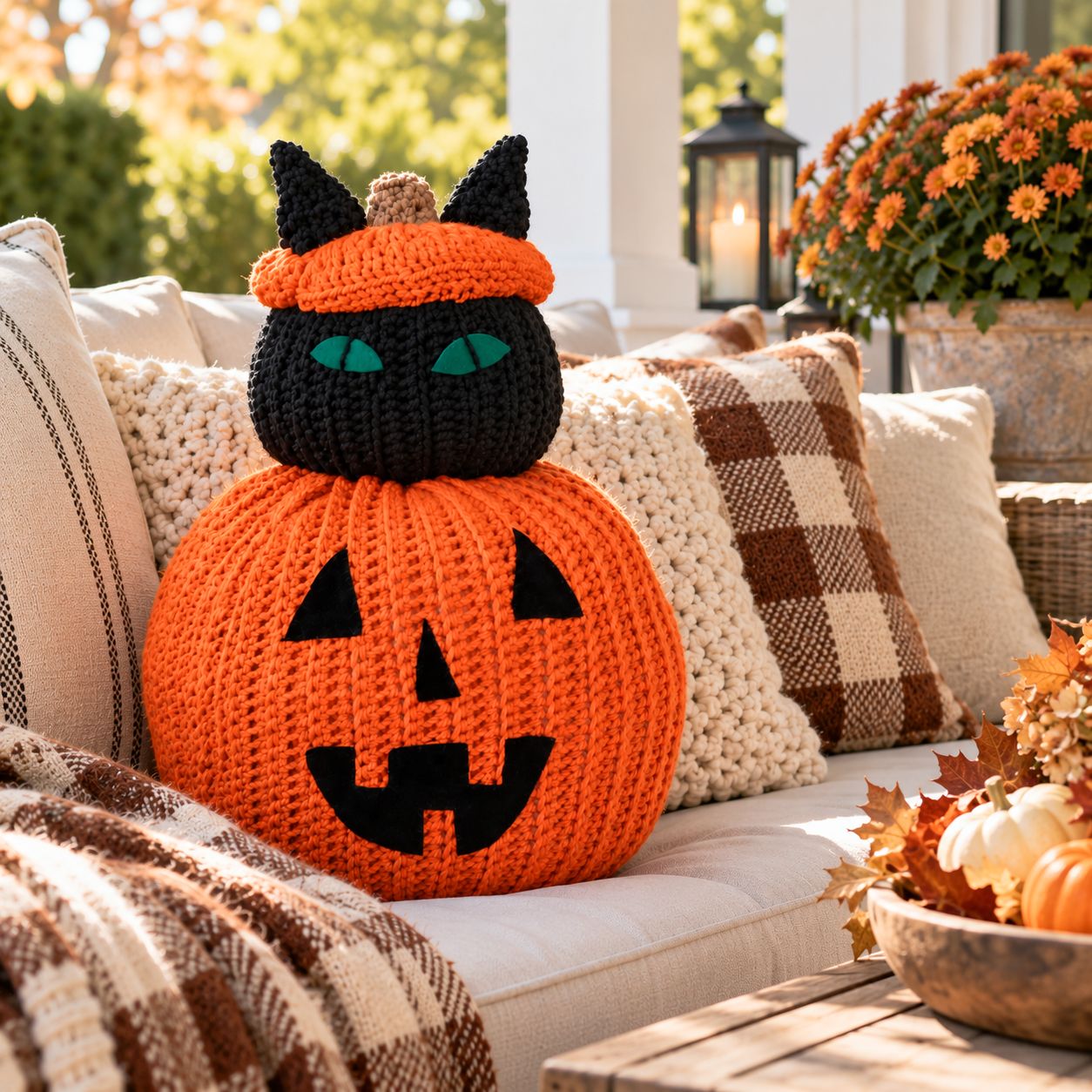 Peek-a-Boo Cat Pillow Crochet Pattern