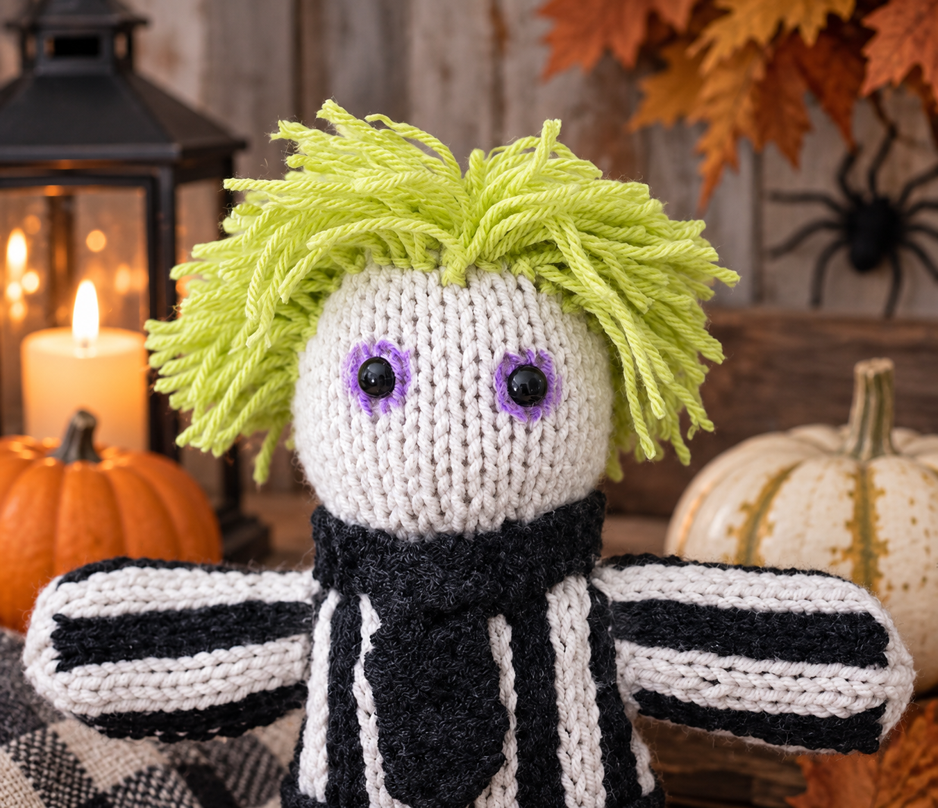 Plush Beetlejuice Knitting Pattern