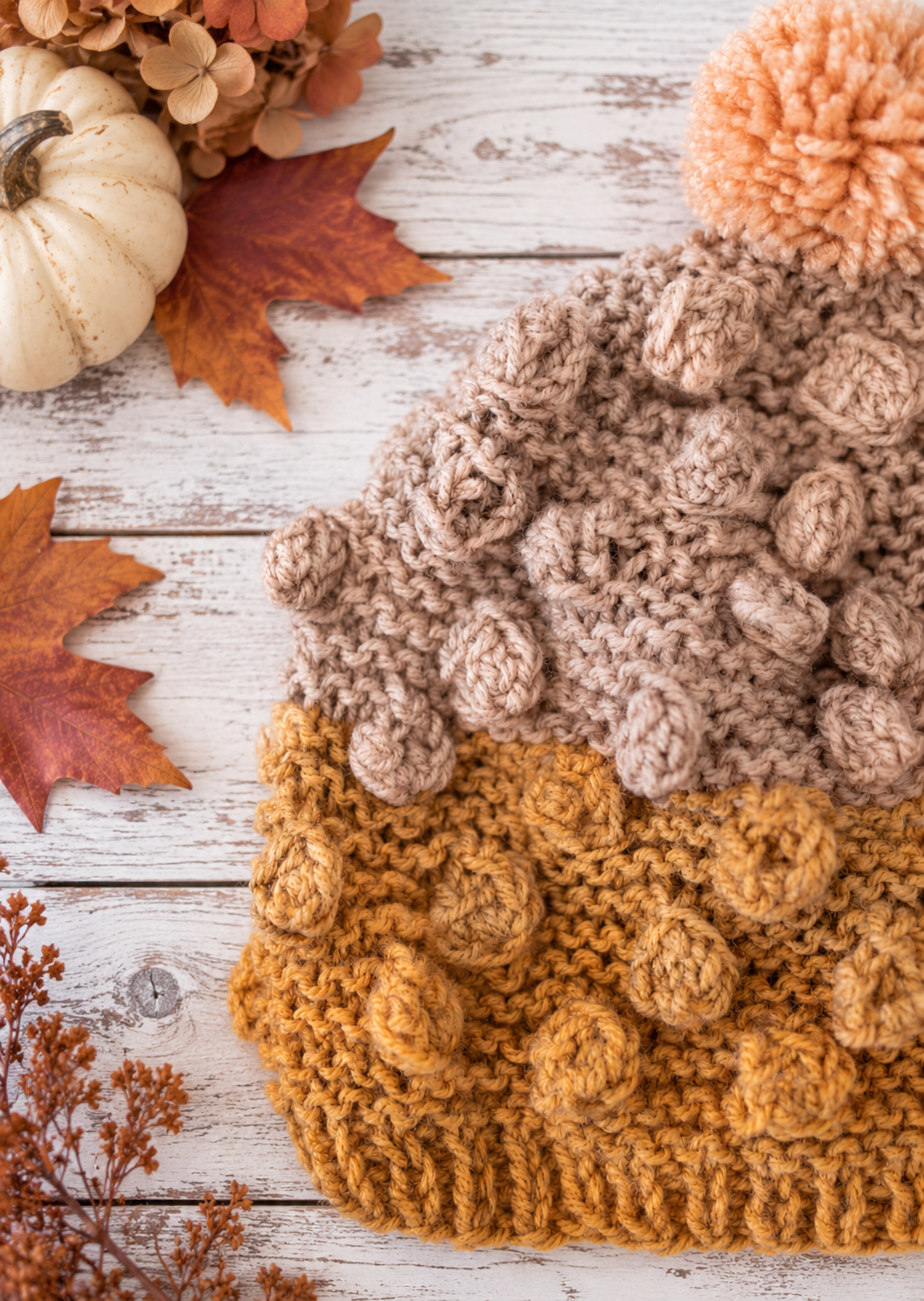 Popcorn Knit Hat Pattern for Women