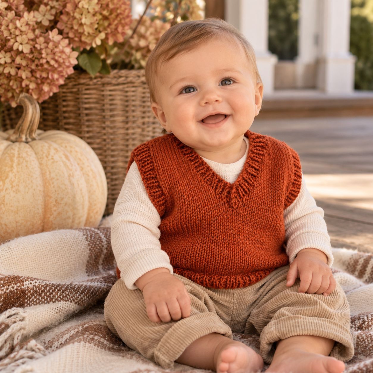 Easy Baby Pullover Vest Knitting Pattern