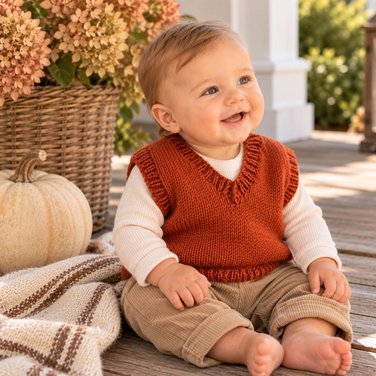 Easy Baby Pullover Vest Knitting Pattern