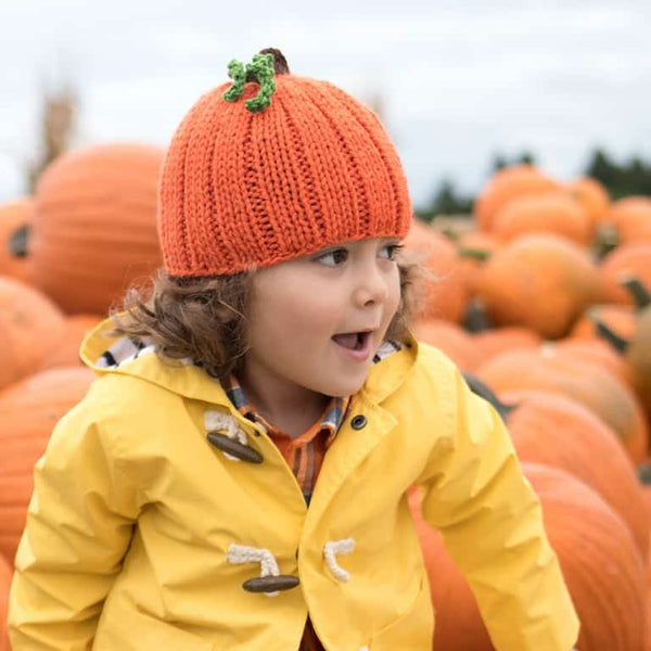 Kids Pumpkin Hat Knitting Pattern