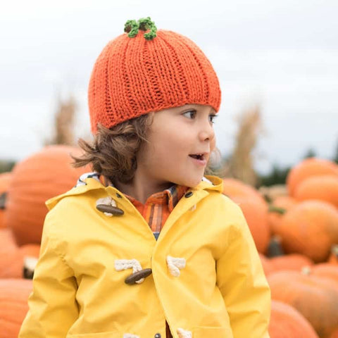 Kids Pumpkin Hat Knitting Pattern