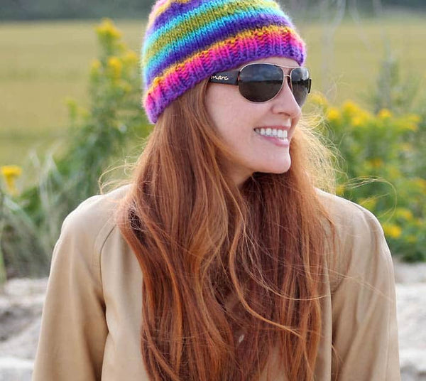 Easy Self-Striping Beanie Knitting Pattern