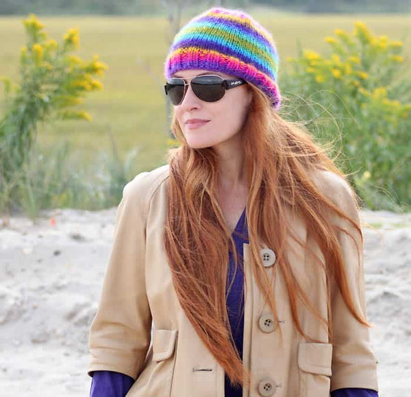 Easy Self-Striping Beanie Knitting Pattern