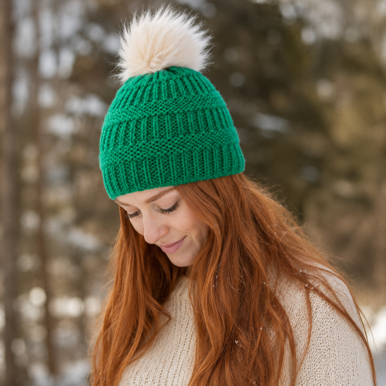 Easy Rib Stripe Hat Knitting Pattern