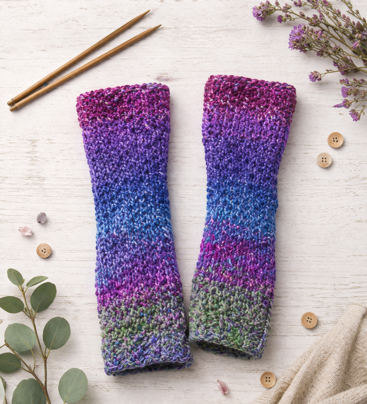 Easy Bulky Yarn Arm Warmers Knitting Pattern