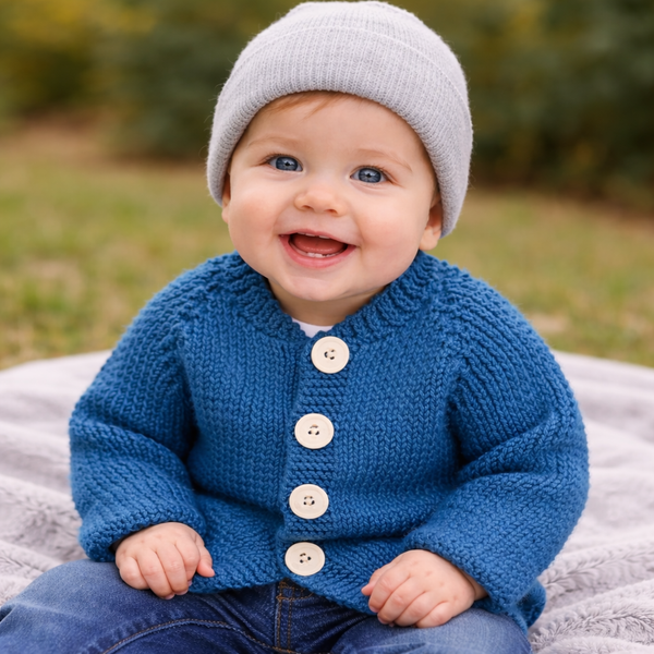 Ribbed Baby Cardigan Knitting Pattern
