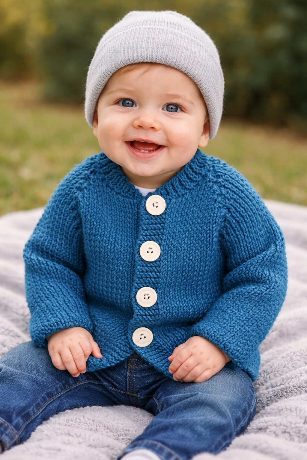Ribbed Baby Cardigan Knitting Pattern