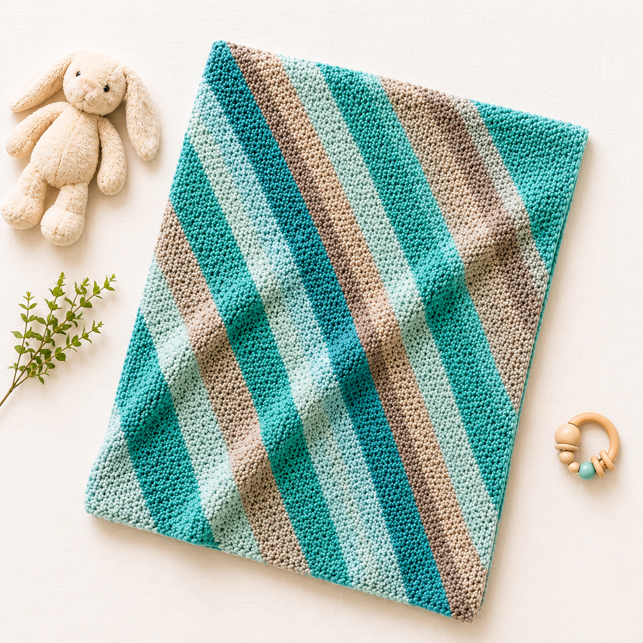 Easy Scrap Yarn Baby Blanket Knitting Pattern