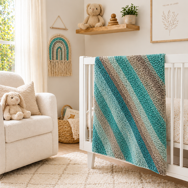 Easy Scrap Yarn Baby Blanket Knitting Pattern