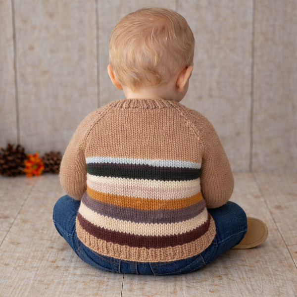Scrap Yarn Top-Down Baby Sweater Knitting Pattern
