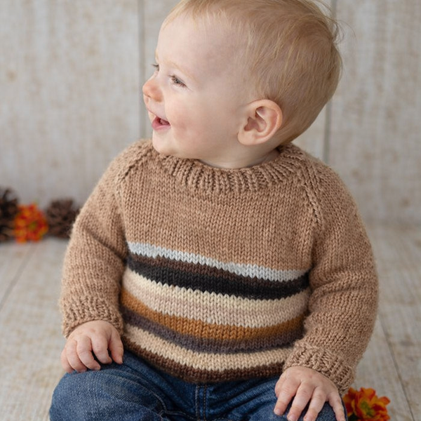 Scrap Yarn Top-Down Baby Sweater Knitting Pattern
