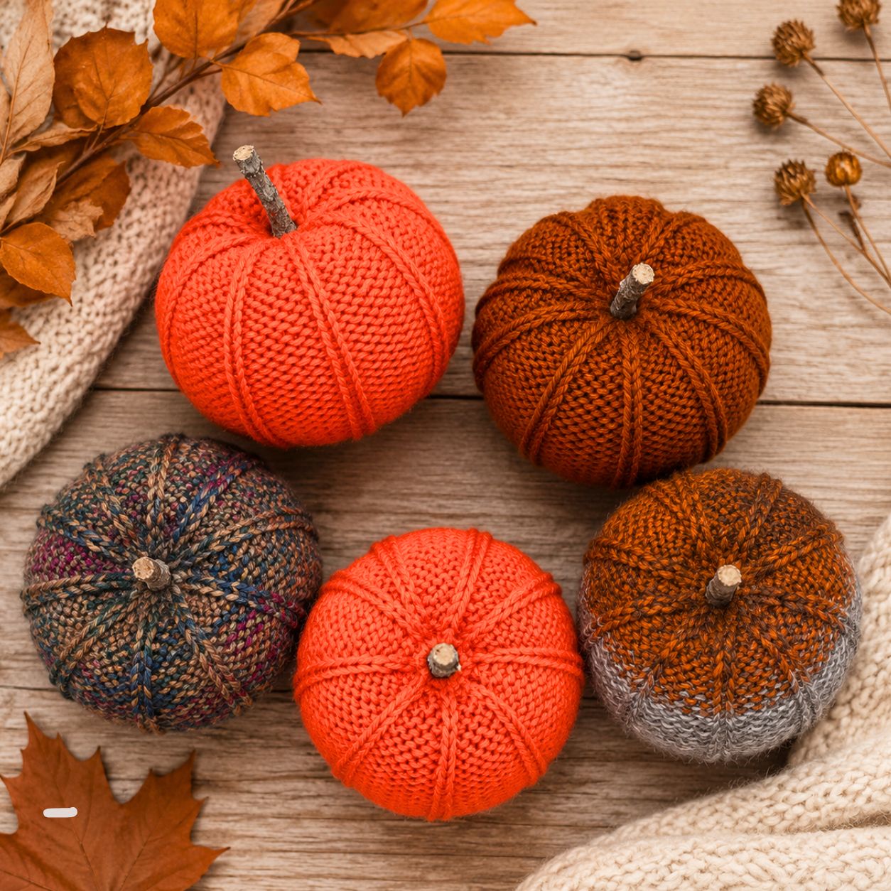 Scrap Yarn Pumpkin Knitting Pattern