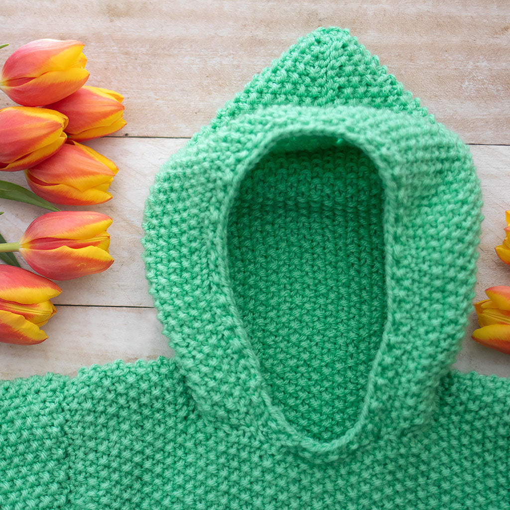 Seed Stitch Hooded Baby Sweater Knitting Pattern – Gina Michele Knitting, image size:1024x1024