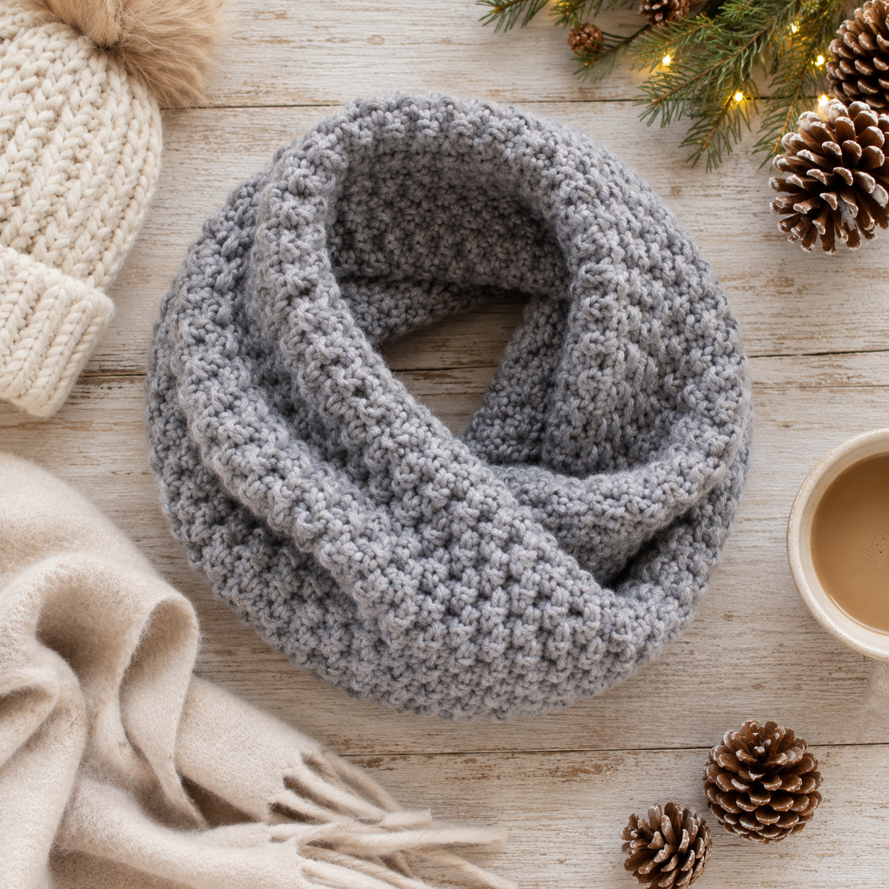 Easy Seed Stitch Cowl Knitting Pattern