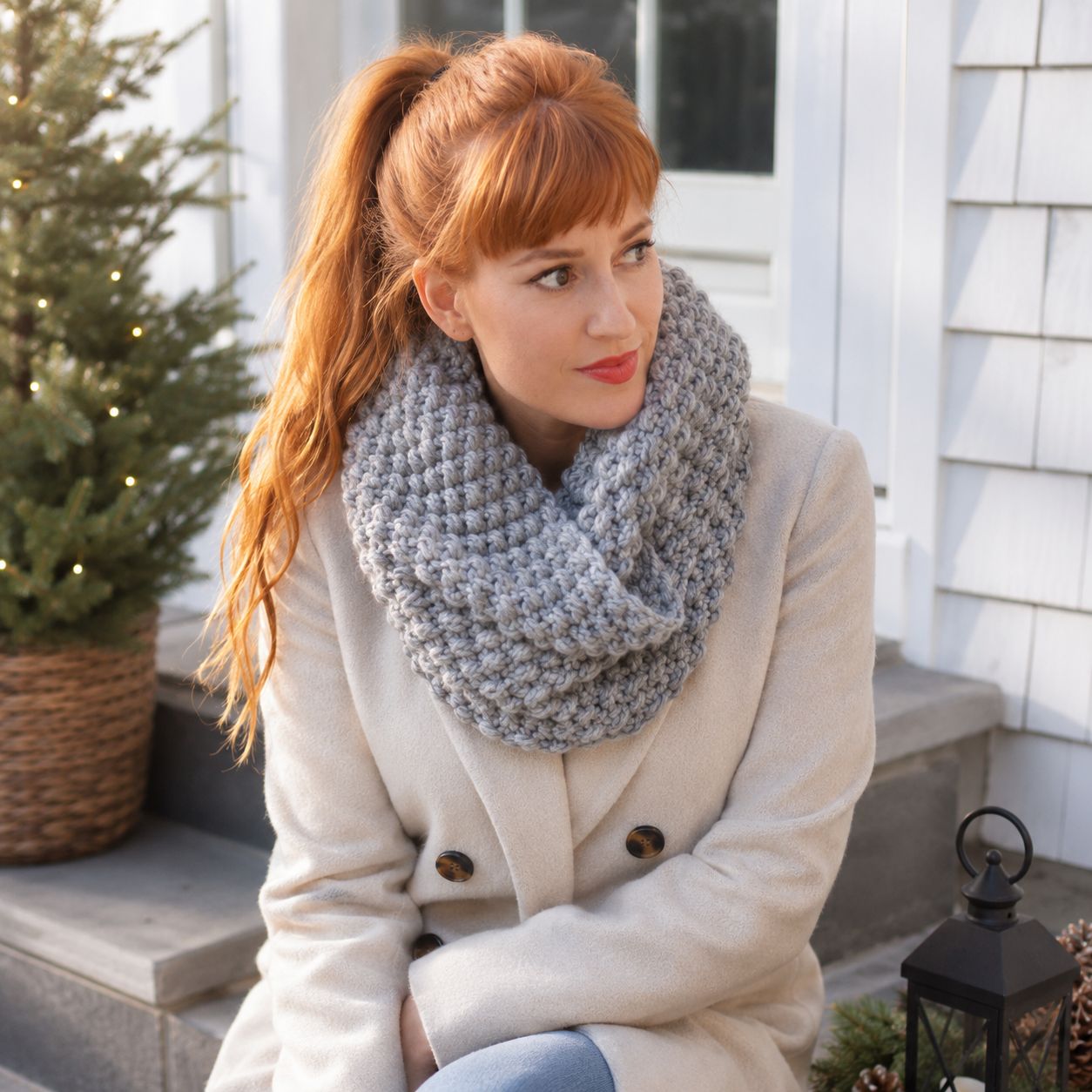 Easy Seed Stitch Cowl Knitting Pattern