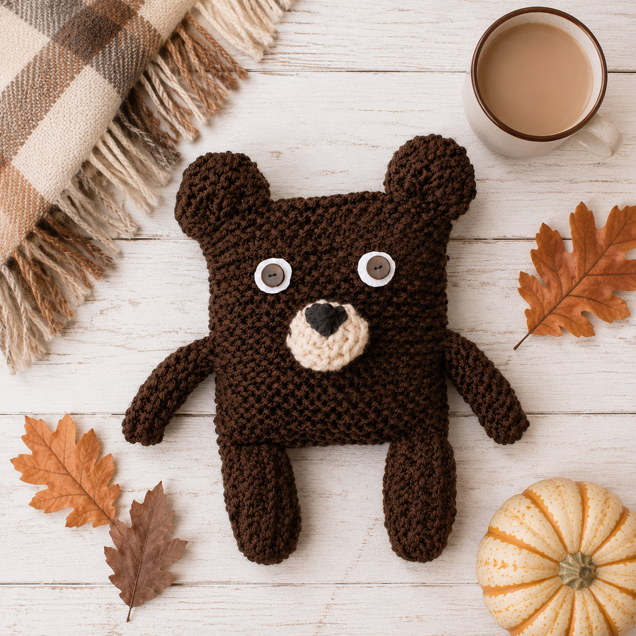 Easy Knit Bear from a Square Pattern