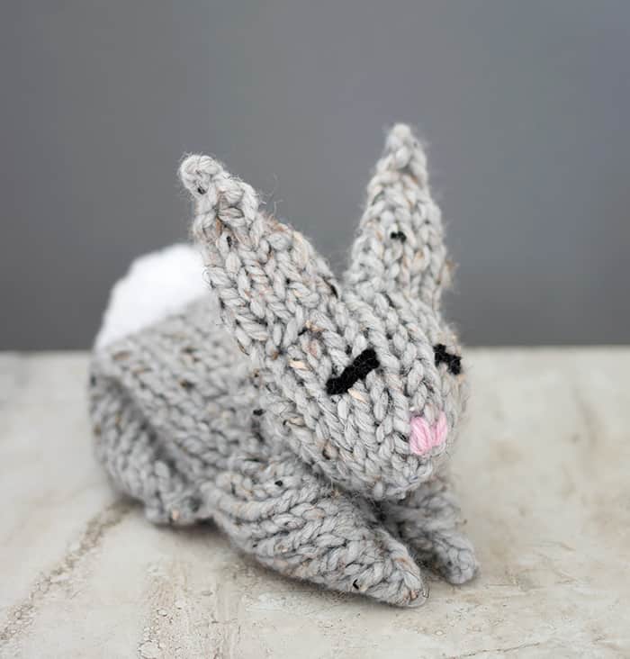 One Square Plush Bunny Knitting Pattern