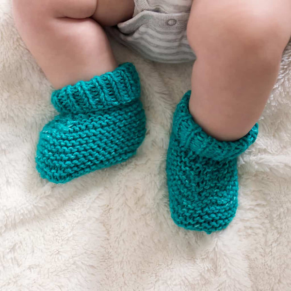 Straight Needle Baby Booties