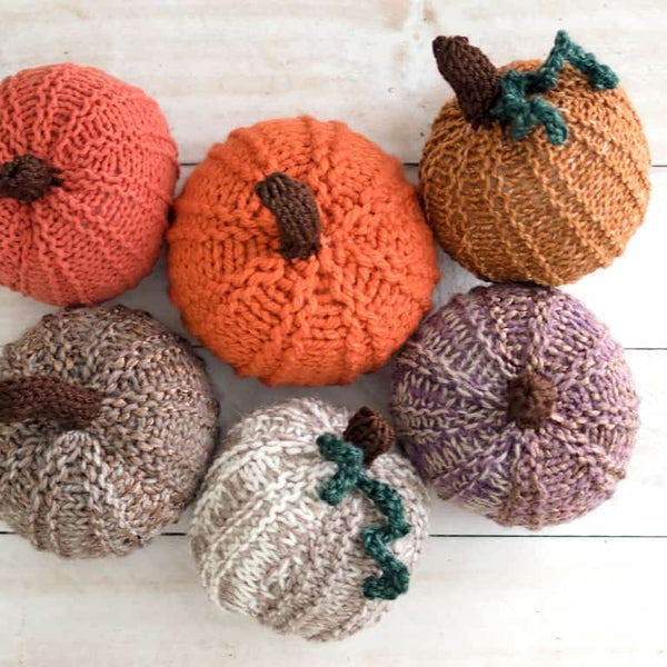 Flat Knit Scrap Yarn Pumpkins