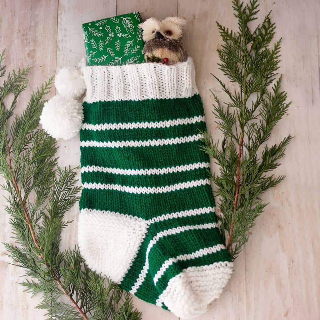 Striped Christmas Stocking Knitting Pattern