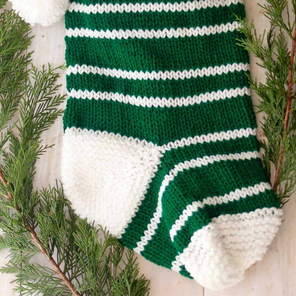 Striped Christmas Stocking Knitting Pattern