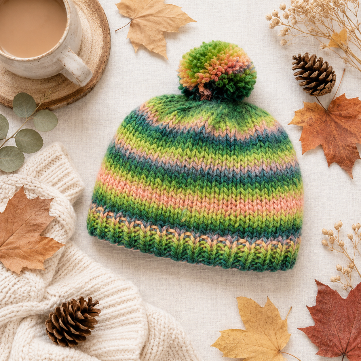 Easy Striped Hat Knitting Pattern